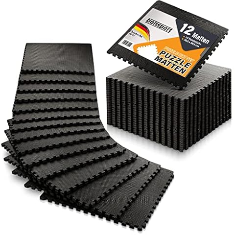 12 Stück Bodenschutzmatte Fitness 40x40 cm Cover