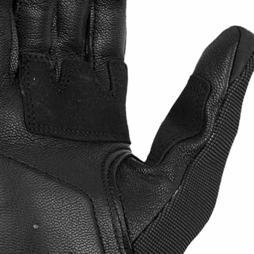 Image of Cramster Breezer SP Gloves - Motorcycle Riding Leather Gloves | Impact Protection | Abrasion Resistance | Carpus Bone Protector - Black White, Large