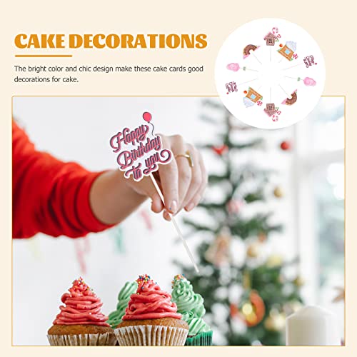 STOBOK 3 conjuntos de cartões de inserção de sobremesas Cupcake Toppers Apertizador de festas Picks