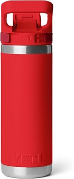 YETI Rambler 18 oz Leakproof Bottle with Flip Chug Cap, Rescue Red