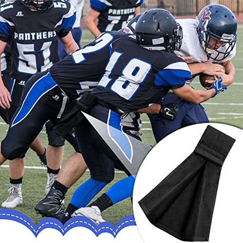 Shimeyao 2 Pcs Football Towel Cotton Sports Football Field Towel Pitching Towel With Closure Football Sweat Towel For Football Gym Men Women Accessories (Black) #TOP6