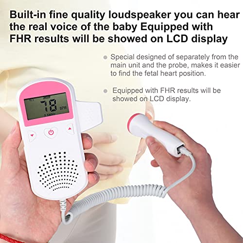 lifcasual Monitor cardíaco pré-natal doméstico com Doppler fetal para bebês Tela LCD Medidor de voz