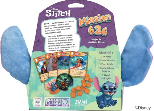 Asmodee - Disney Stitch Mission 626 - Un Jeu Love Letter - Z-Man - Jeux de société - Jeu de Cartes de déduction et de Bluff - Famille - Dès 10 Ans - 2 à 6 Joueurs - 20 Min - en français