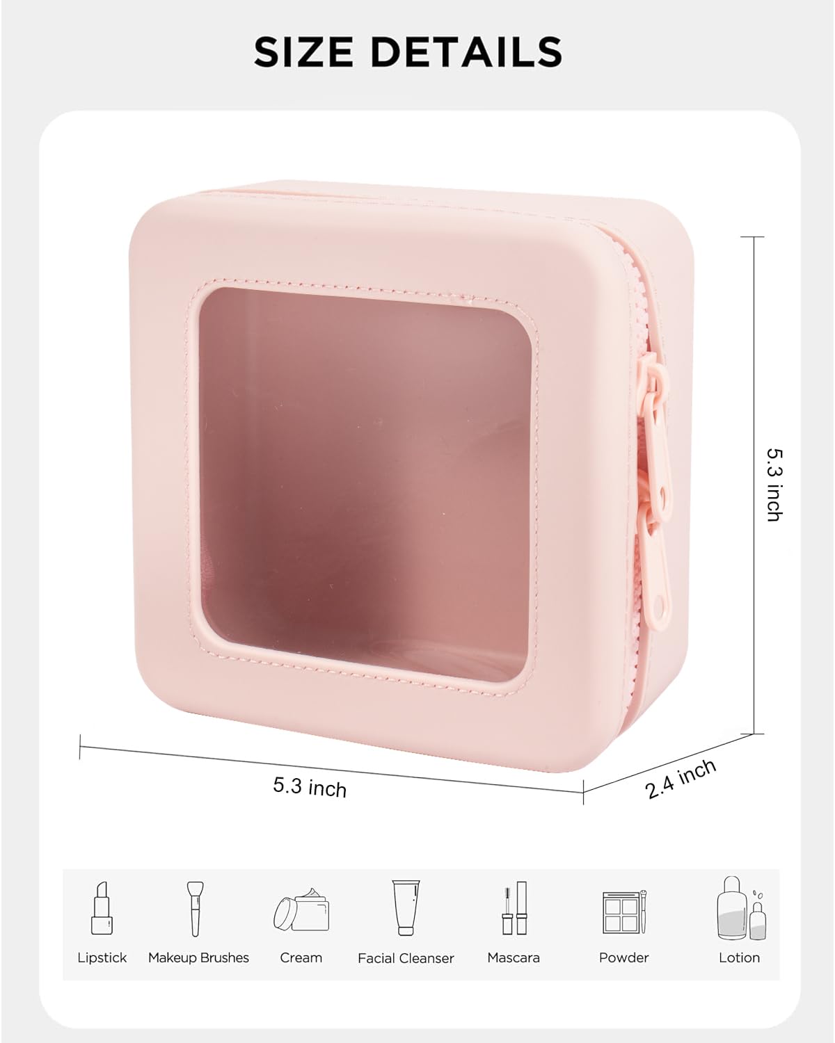 Kleine transparente Make-up-Tasche für Damen, Mini-Silikon-Reise-Kosmetiktasche, wasserdicht, transparent, Make-up-Tasche mit Reißverschluss, niedliche Kulturbeutel für Reisen, Auto-Organizer,