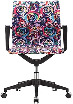 Eurotech Seating Elizabeth Sutton Collection Wynwood Multi Rose Task Nylon Home-Office-Desk-Chairs, Black Frame with Silver Accents