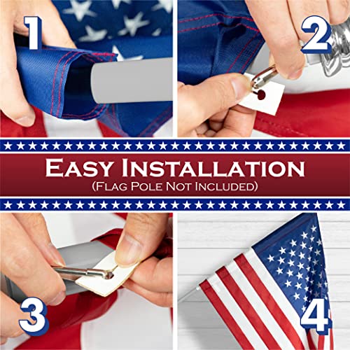 G128 American Usa Flag | 2.5X4 Ft | Toughweave Series Pole Sleeve Embroidered 210D Polyester | Country Flag, Embroidered Stars, Sewn Stripes, Indoor/Outdoor, No Flagpole Included #TOP6