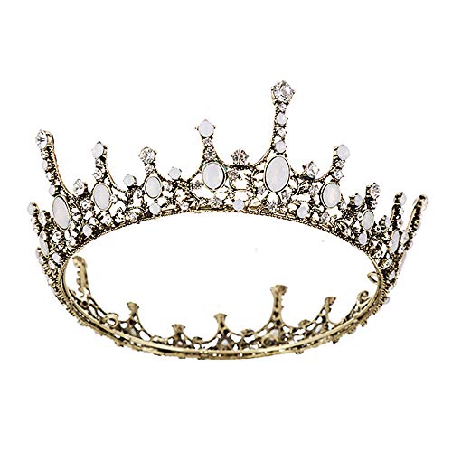 Preisvergleich Produktbild SHANXIMA Goldene Braut Hochzeit Krone Kristall Strass Königin Kopfschmuck Kopfschmuck Schmuck, Braut Kopfschmuck Beauty Ball Hochzeit Haarschmuck (2 Farben)