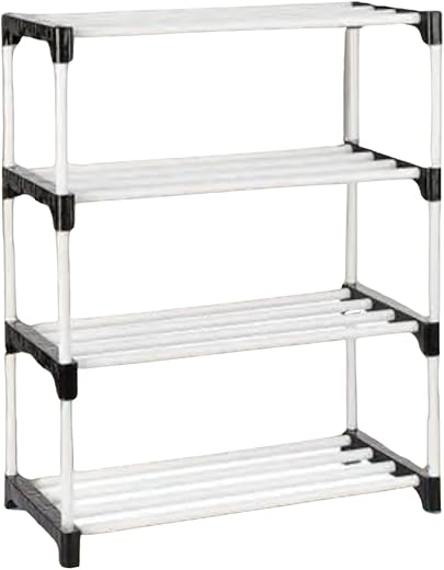 NILUX 4-Layer Adjustable Bookshelf for Home Library and Office Multipurpose Plastic Storage Rack with Sturdy Shelves Spac...