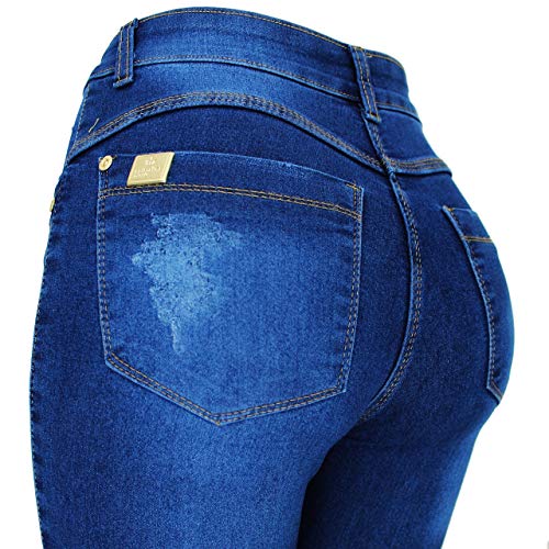 Calça Jeans Feminina Skinny Cós Alto Cintura Alta Hot Pants (38)
