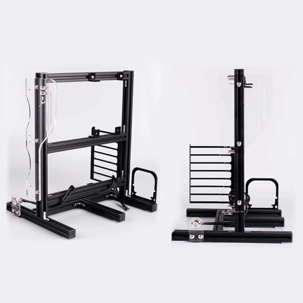 Open PC Case,ATX/M-ATX/ITX Open Chassis Vertical Overclocking Test Platform Chassis,DIY Open Rack + Handle,20x20 Aluminum Profile,Support Independent Graphics Card,Easy to Disassemble(Black)
