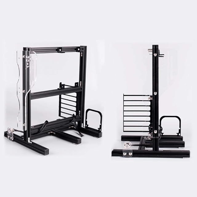 Open PC Case,ATX/M-ATX/ ITX Open Chassis Vertical Overclocking Test Platform Chassis,DIY Open Rack + Handle,20x20 Aluminum Profile,Support Independent Graphics Card,Easy to Disassemble(Black)