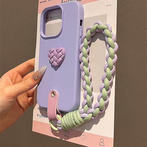 Coque antichoc iPhone 14 Pro Max violette élégante avec cordon