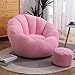 PHASFBJ Bean Bag Chair Cover Candy-Colored Bean Bag,Plush Animals Organizer, Extra Large 300L Beanbag, Big Round Soft Fluffy Sofa Bed Cover, Living Room Furniture, Lazy Sofa Bed Cover,Pink,Adult