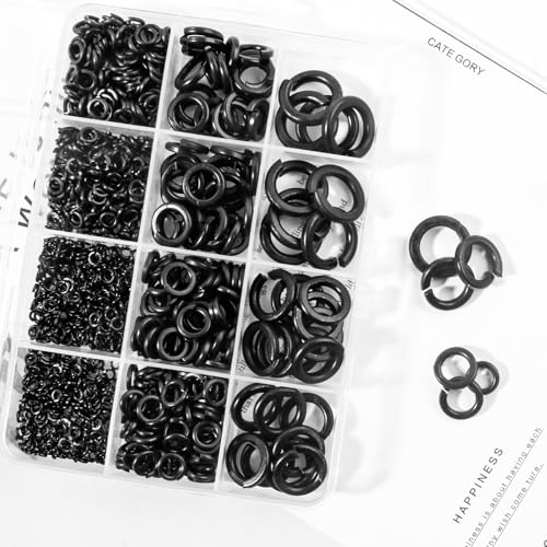 Zmbroll 950Pcs Spring Lock Washers Metric Split Lock Washer M2 M2.5 M3 M4 M5 M6 M8 M10 M12 Black Zinc Plated Lock Metal Spring Washers Assortment Kit for Screws Bolts by Zmbroll - Image 4