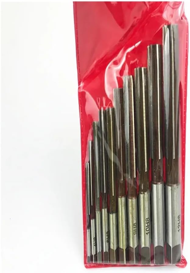 H8 Manual Straight Slot Reamer 2-20mm, 9Sicr Manual Square Shank Reamer, Manual reaming and Precision Cutting milling Cutter(5pcs 4-12mmH8)