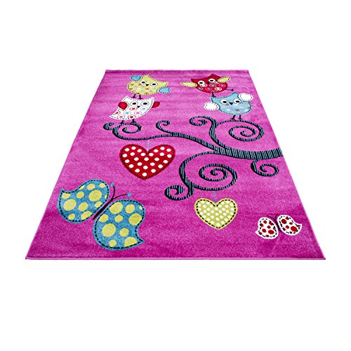 KADIMA DESIGN Moderner Kurzflor Teppich für Kinder Kid 100% PP.Friese 11mm Floor Höhe 120 x 170 cm...