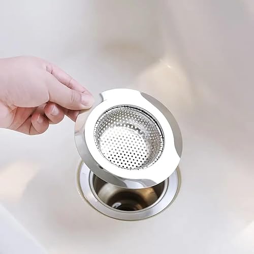 Miniatura 4 de Coladores para fregadero de cocina, colador de drenaje para fregadero de cocina, esenciales de cocina (negro) (paquete de 2) borde ancho grande de