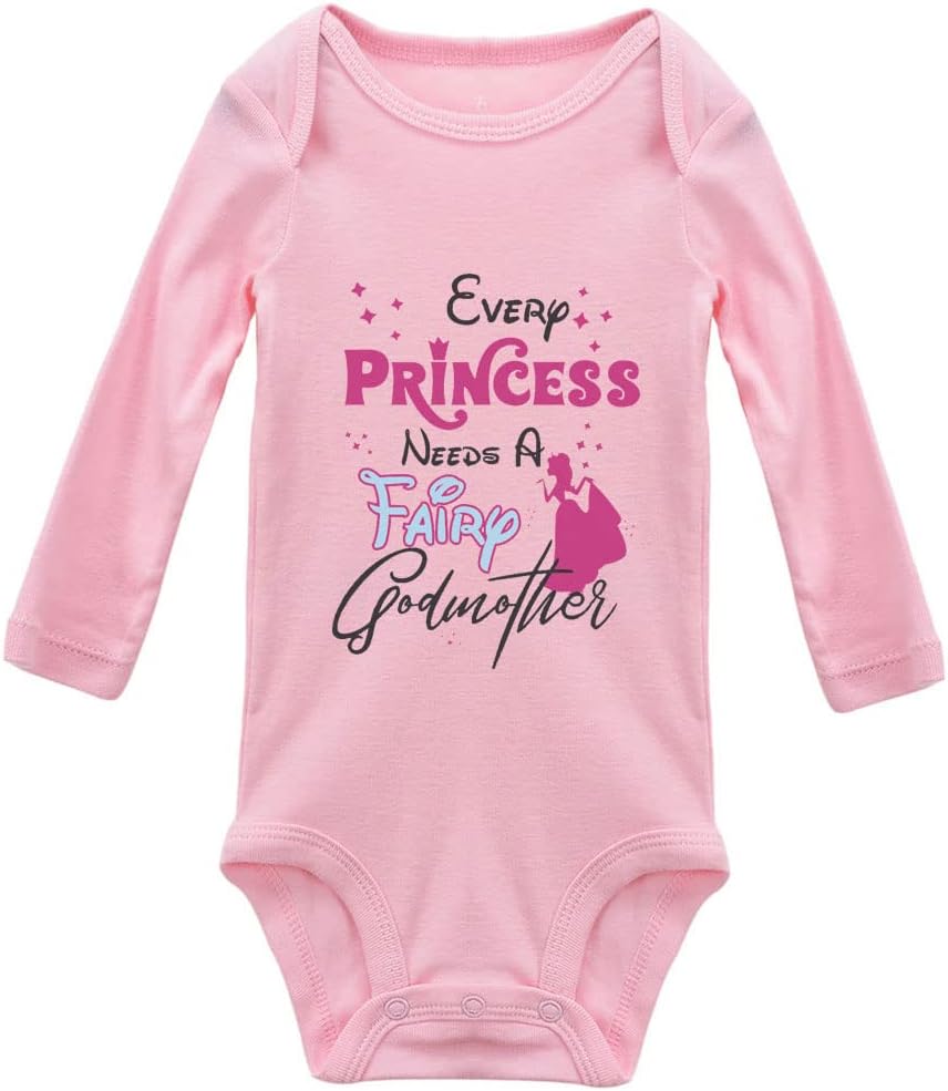 Every Princess Needs A Fairy Godmother Infant Long Sleeve Cotton Bodysuit Romper Jumpsuit
