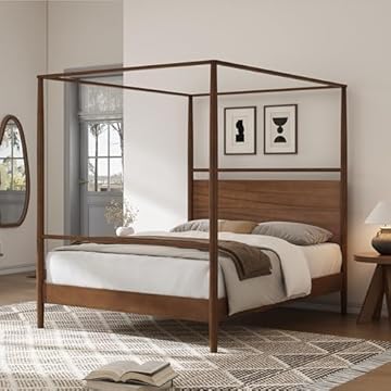 wood canopy full bed