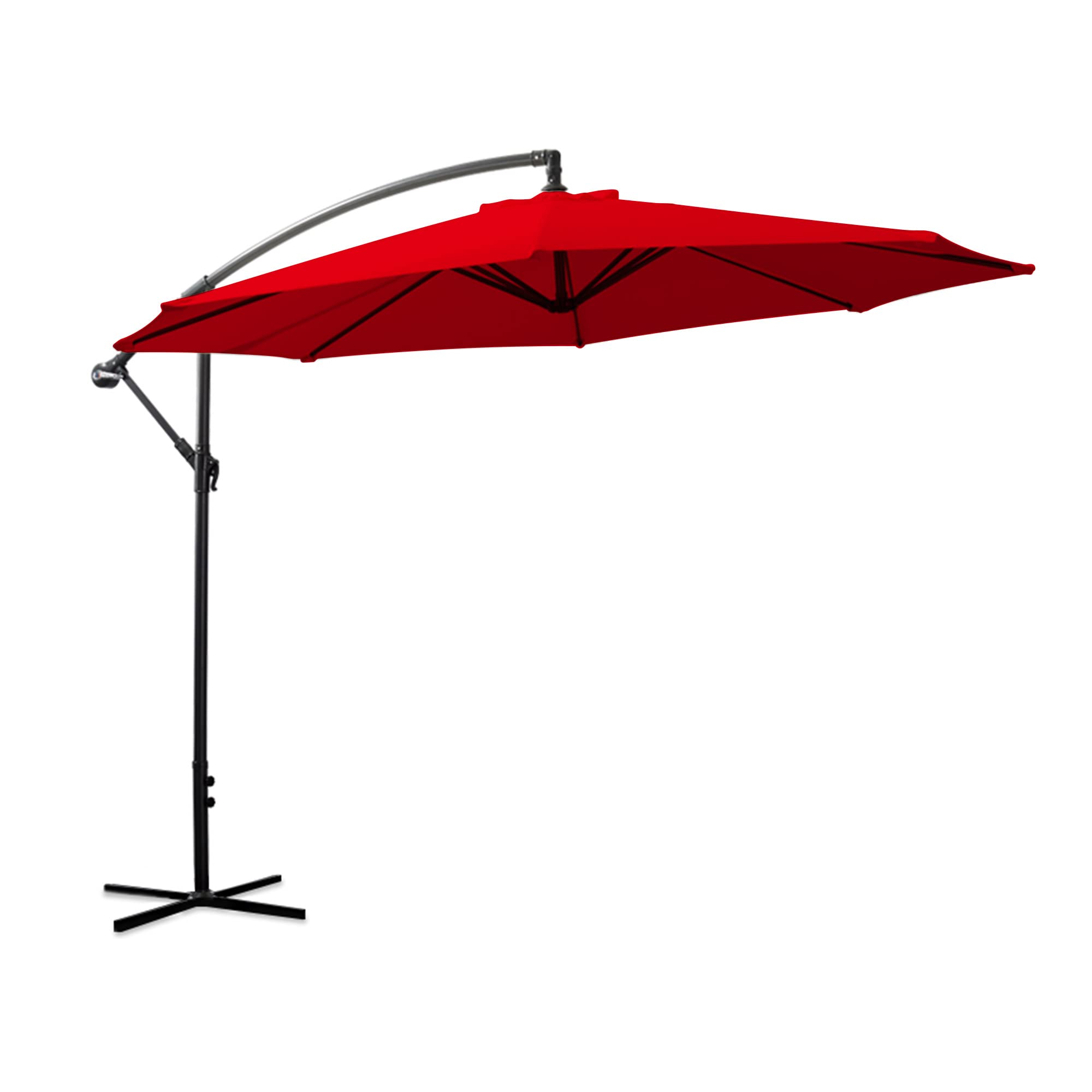 SKYLANTERN Parasol Deporte Octogonale Ø300cm de Plage - Parasol Déporté 3x3 M Acier Traité - Parasol Plage, Balcon, pour Patio