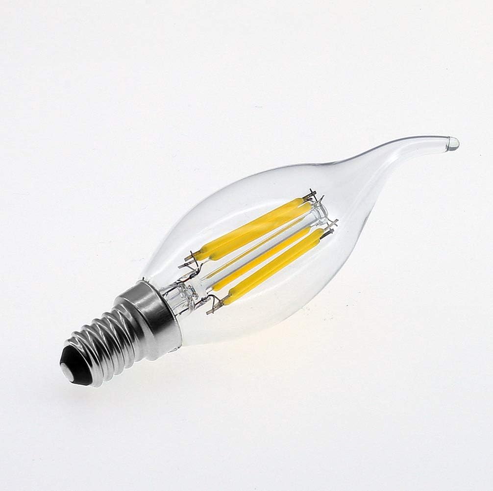 MENTA LED E14 Small Edison Screw Candle Bulb C35 6W Equivalent to 60W Cool White 6500K 600LM Candelabra E14 SES Bulb SES LED Chandelier Bulbs Non-Dimmable Glass - Image 3