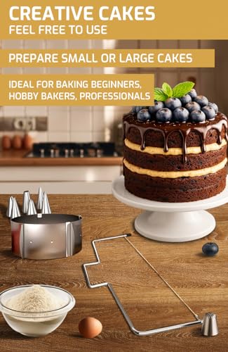Miniatura 6 de Azureray Lira Para Cortar Bizcocho, Cortador De Tartas Profesional, Cuchillo Repostería Acero Inoxidable, Herramienta Panadería Y Pastelería