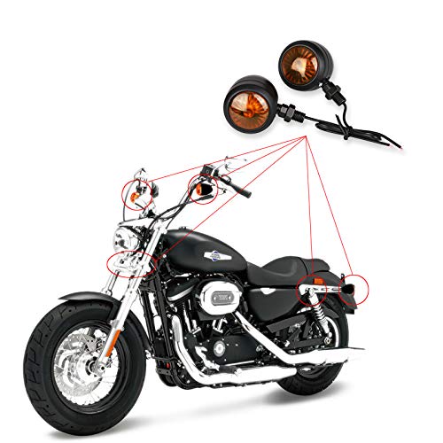 Clignotants moto universels bullet chrome pour custom et cafe racer - 4