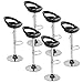 Vendeur Pro Lot de 6 Tabouret de Bar réglables en Plastique ABS Noir