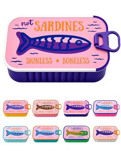 Hmulefate Sardine Tin Travel Jewelry Case, Portable Fishbone Earring Holder and Mini Jewelry Organizer for Rings, Earrings and Necklaces, Vintage Sardine Can Storage Box for Women and Teens (G)