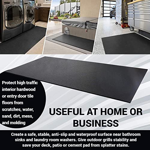 Rubber King All-Purpose Fitness Mats - A Premium Durable Low Odor Exercise Mat With Multipurpose Functionality Indoor/Outdoor (4' X 6', 7Mm), Black #TOP3