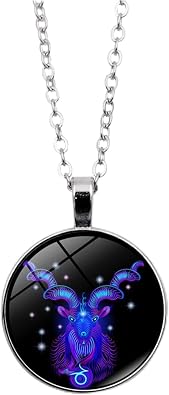 Spirit Necklace Zodiac, Serene Manifestation Necklace, Zodiac Pendant Necklace, 12 Constellation Luminous Stone Couple Necklace, Gift Ideal For Horoscope Lovers.