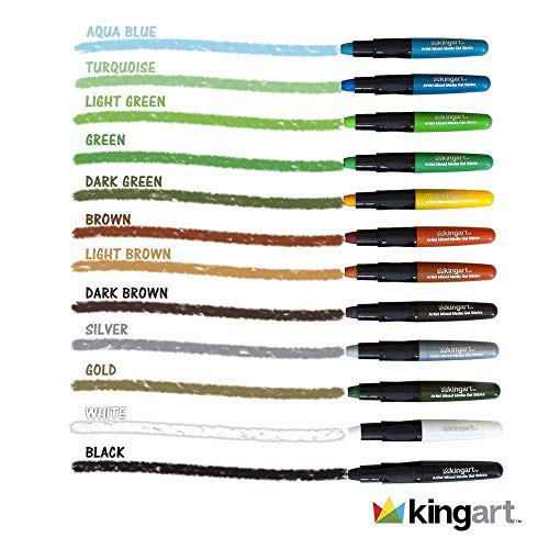 Kingart Gel Stick Artist Water Soluble Pigment Crayons Set Of 24 Unique Colors #TOP6