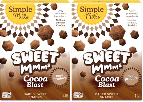 Image of Simple Mills Sweet Mmms Cocoa Blast Bite Sized Baked Sweet Snack Gluten Free Cookies 4 oz (Pack of 2)