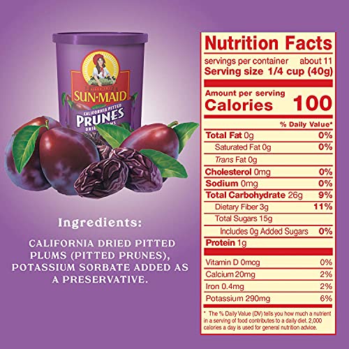 Sun-Maid Pitted Dried Prunes, All Natural Dried Plums, No Added Sugars, 16 oz (Pack of 12) - Thumbnail 4