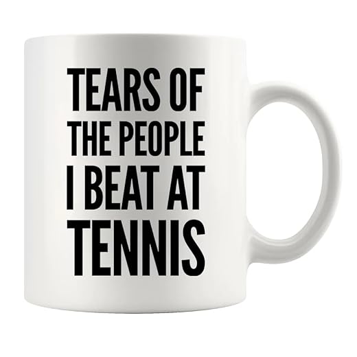 Panvola tears of the people i beat at tennis sports tennis gifts for men women sports player coach ceramic coffee mug novelty drinkware (white, 11 oz)