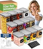 Homhut Botes Cocina Almacenaje 12 Pcs, Recipientes Herméticos para Alimentos,...