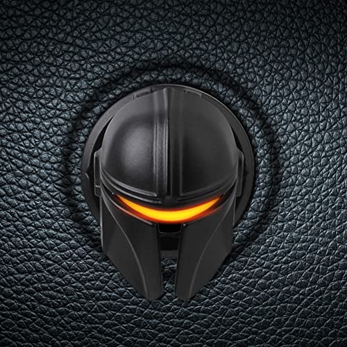 Mando The Mandalorian Star Wars Push to Start Button Cover, Anti Scratch Car Engine Start Button Cover, Car Start and Stop Button Cover, Car Button Decoration Matte Black