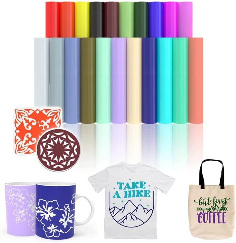 SPECUT XINPOCUT infusible Transfer Ink Sheets(21pcs/Set, 12''x12'') - Solid Color Paper Sublimation for Cricut Mug Press, Silhouette Cameo or Heat Press Machine Sheets T-Shirts Bag, 12-x-12-Inch