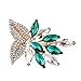 YAOLUU Femmes Broche et pin Strass Arbre Branches Brouettes Cristal Vert Arbre Feuilles Pin gament Accessoires Doux Broche