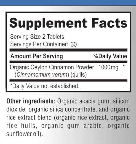 YUMMYVITE Organic Ceylon Cinnamon Tablets