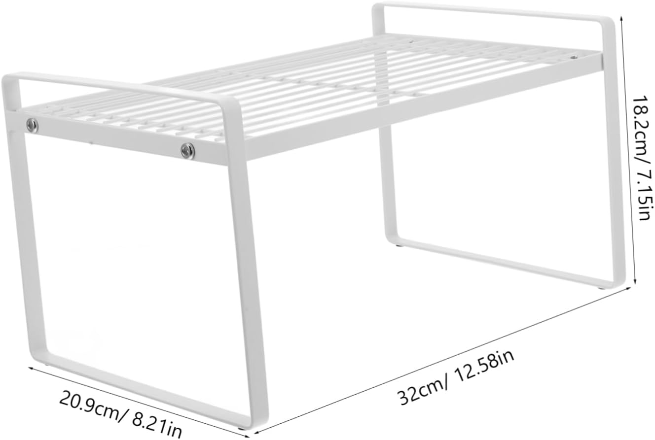 ABOOFAN Desktop Storage Rack Storage Shelving Storage Shelves Shelf Layered Storage Rack Pot Storage Rrack White