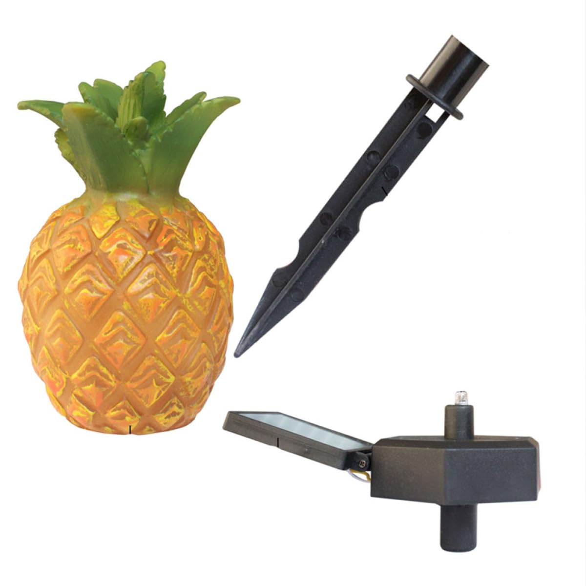 Solarbetriebene Ananas Landschaftslampe 2 Stück aus Silikon Gelb