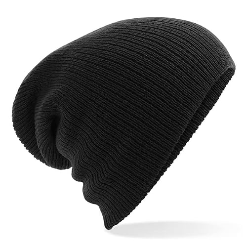 Image of COOZO Mens Heavy Gauge Slouch Beanie - Black - One Size