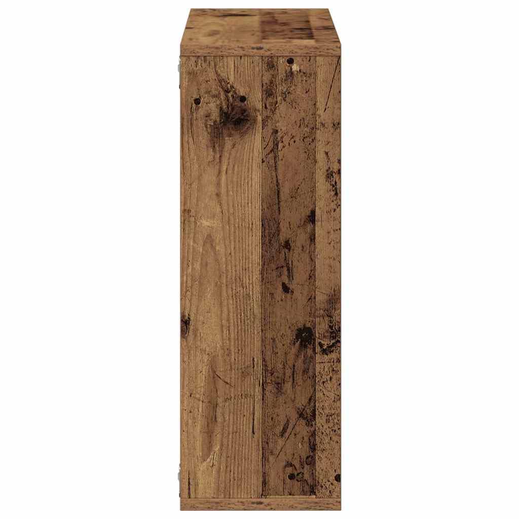 Regał ścienny o wyglądzie starego drewna 104 x 20 x 58,5 cm, materiał drewnopochodny, 3 półki, regał wiszący do salonu, biura, sypialni, regał na książki, uniwersalny