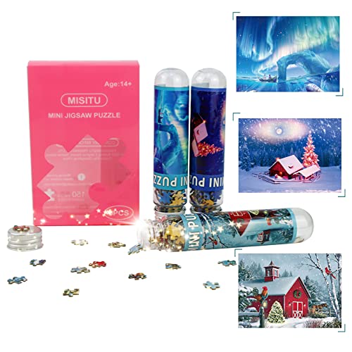 Small Jigsaw Puzzles For Adults 3 Pack Mini Puzzles 150 Pieces Small Puzzles 6 X 4 Inch Micro Tiny Puzzles Birthday Graduation Home Decor Fairytale Town Northern Lights Christmas Jigsaw Puzzles #TOP28