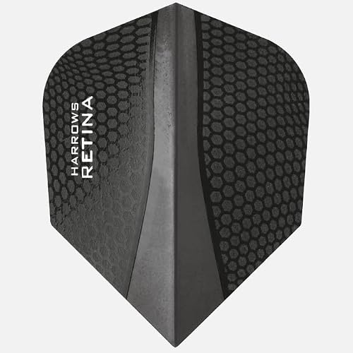 Harrows Retina Dart Flights | 5 x Sets Darts Flights (15 Flights Total) I 100 Micron Dart Flights I Premium Extra Strong Made in UK I Professional Darts Accessories I Black Dart Flights
