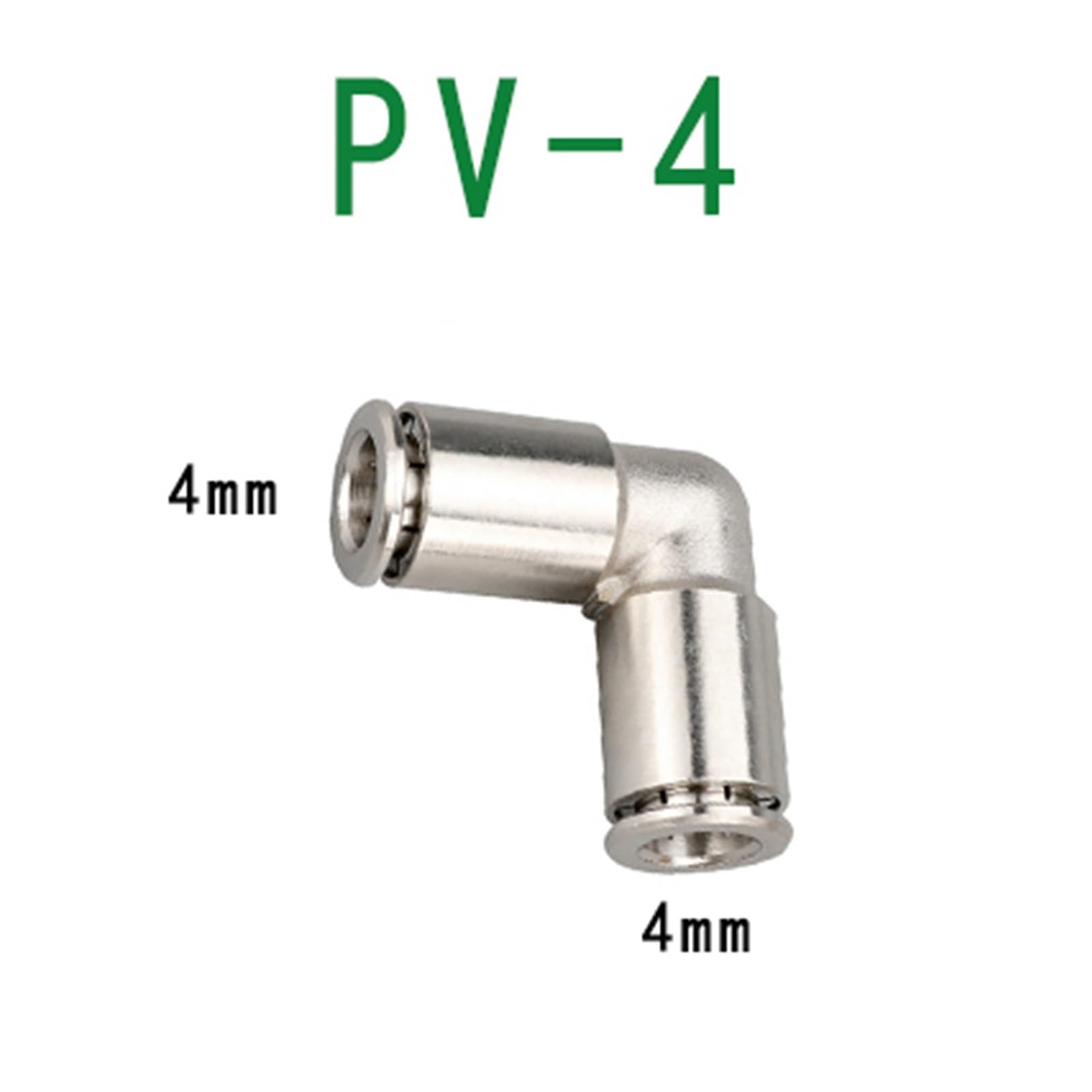 racores rápidos para conductos de aire, Conector rápido neumático de latón niquelado de 4 a 16 mm (paquete de 4)(Pv-4)