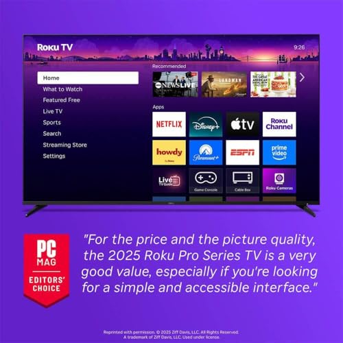 Image of Roku 75R8C5KIT1 75 inch Class Pro Series 4K QLED Mini LED Smart TV Dolby Vision HDR10 Plus 120Hz WiFi Voice Remote HDM