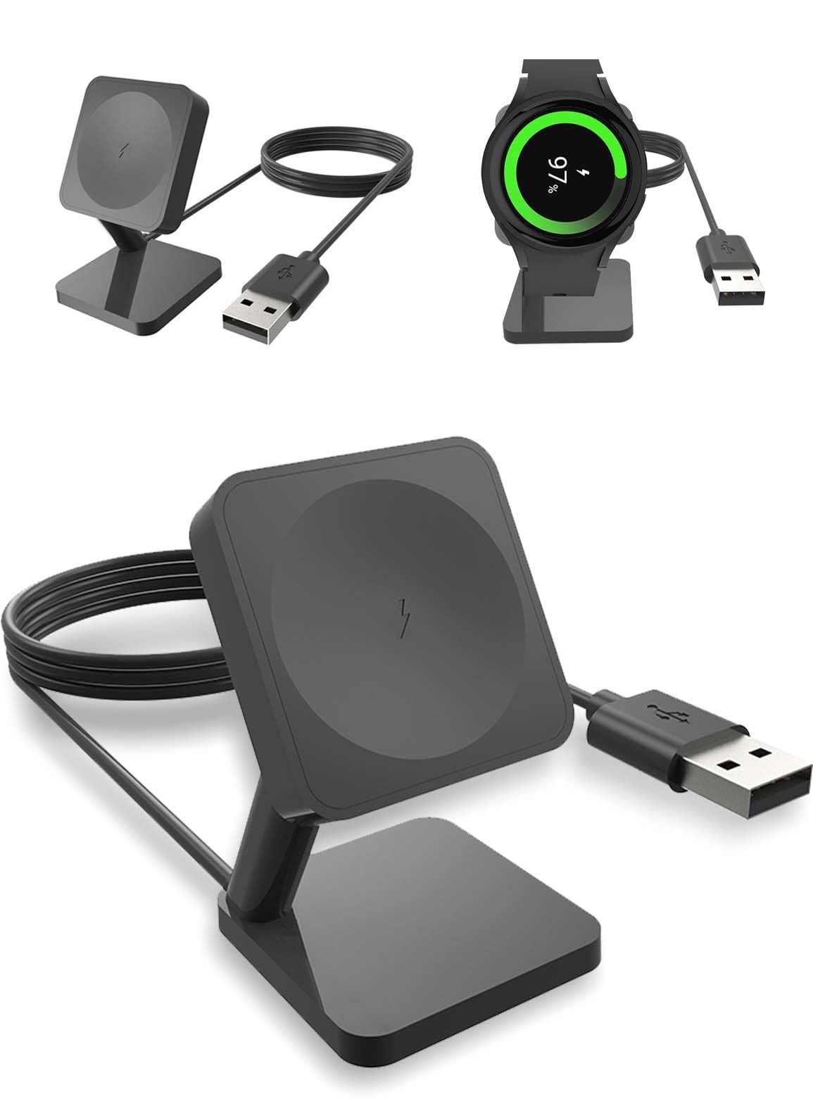 Charger Stand Dock for Samsung Galaxy Watch Ultra / 7/6 / 6 Classic / 5/5 Pro / 4/4 Classic / 3 / Active 2 / Active 1,Safe Fast Magnetic Charging Stand,Replacement Charging Dock fit Galaxy Watch