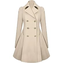 Women's Long Sleeve Coat Double Breasted Trenchcoat Winter Soft Fashion Cute Ruched Fitted Trench Coats